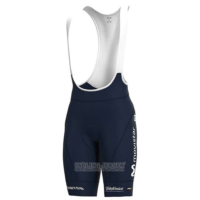 2020 Cycling Jersey Movistar White Blue Short Sleeve And Bib Short